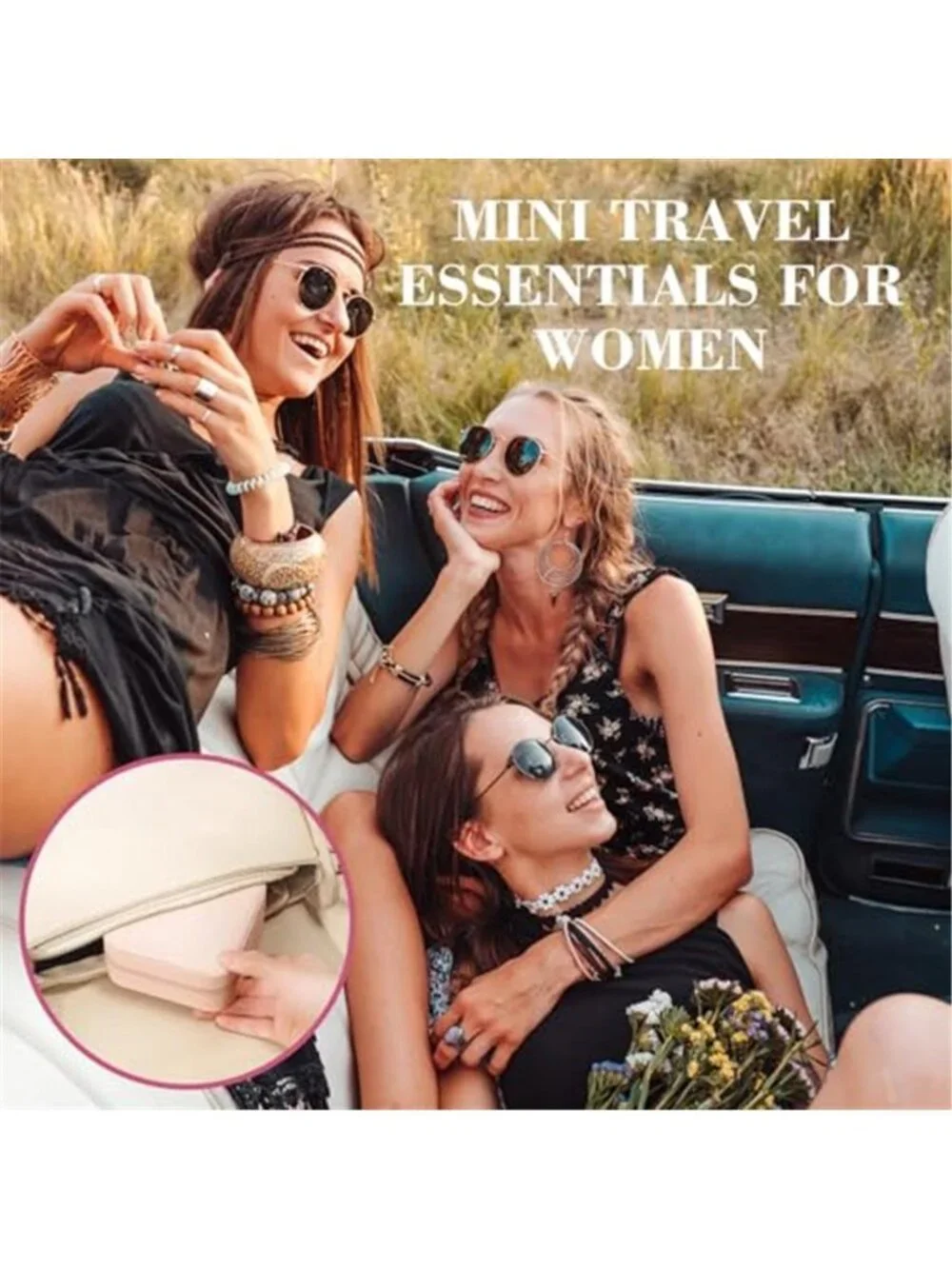 Pink Travel Jewelry Box Organizer Case Ring Necklace Earring Storage Mini Case
